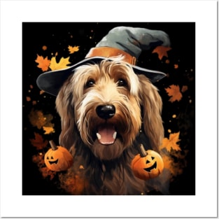 Halloween Otterhound in Hat Posters and Art